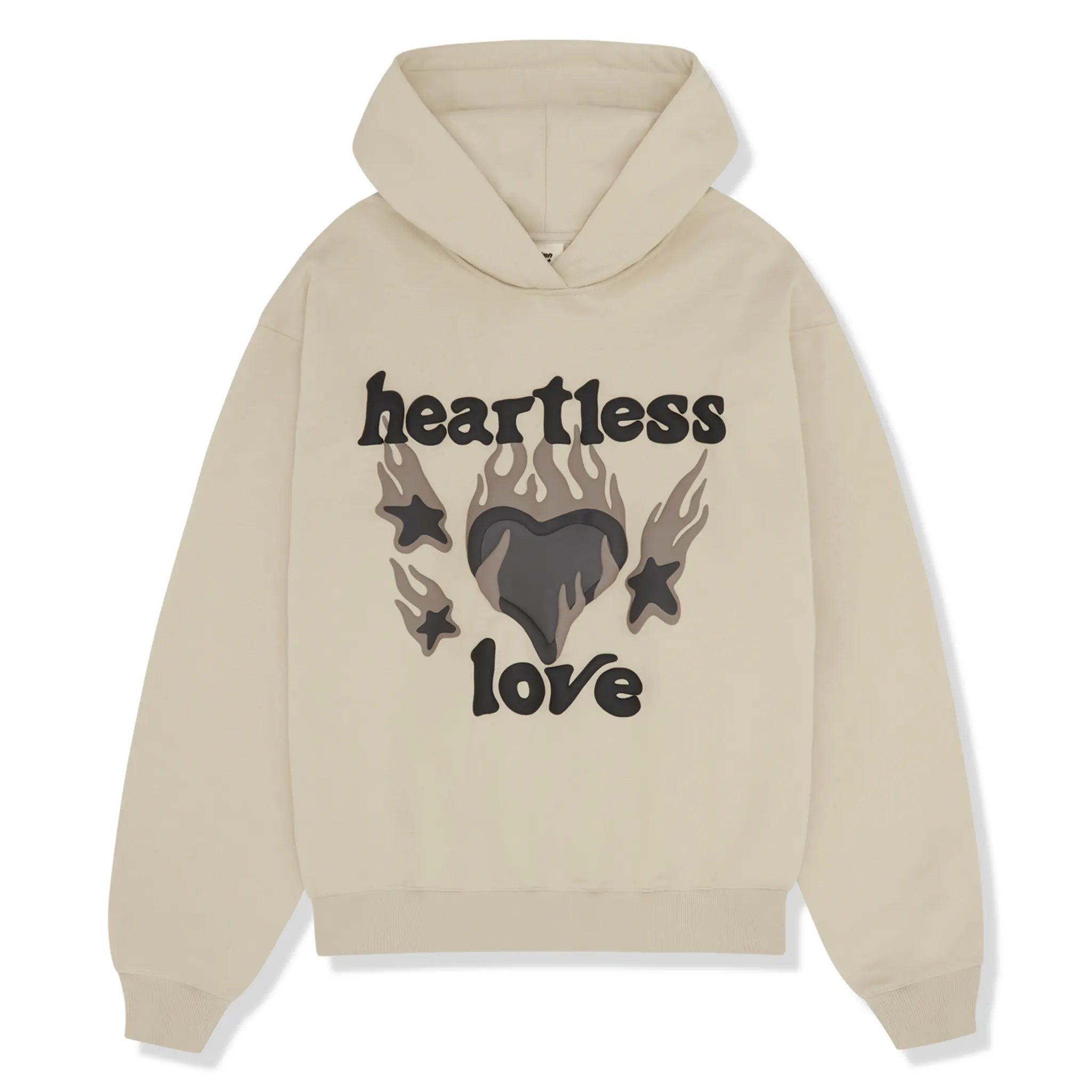 Front view of Broken Planet Heartless Love Bone White Hoodie